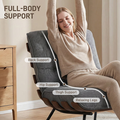 Accent Chair, Reading Chair with Spring Cushion, Dark Grey