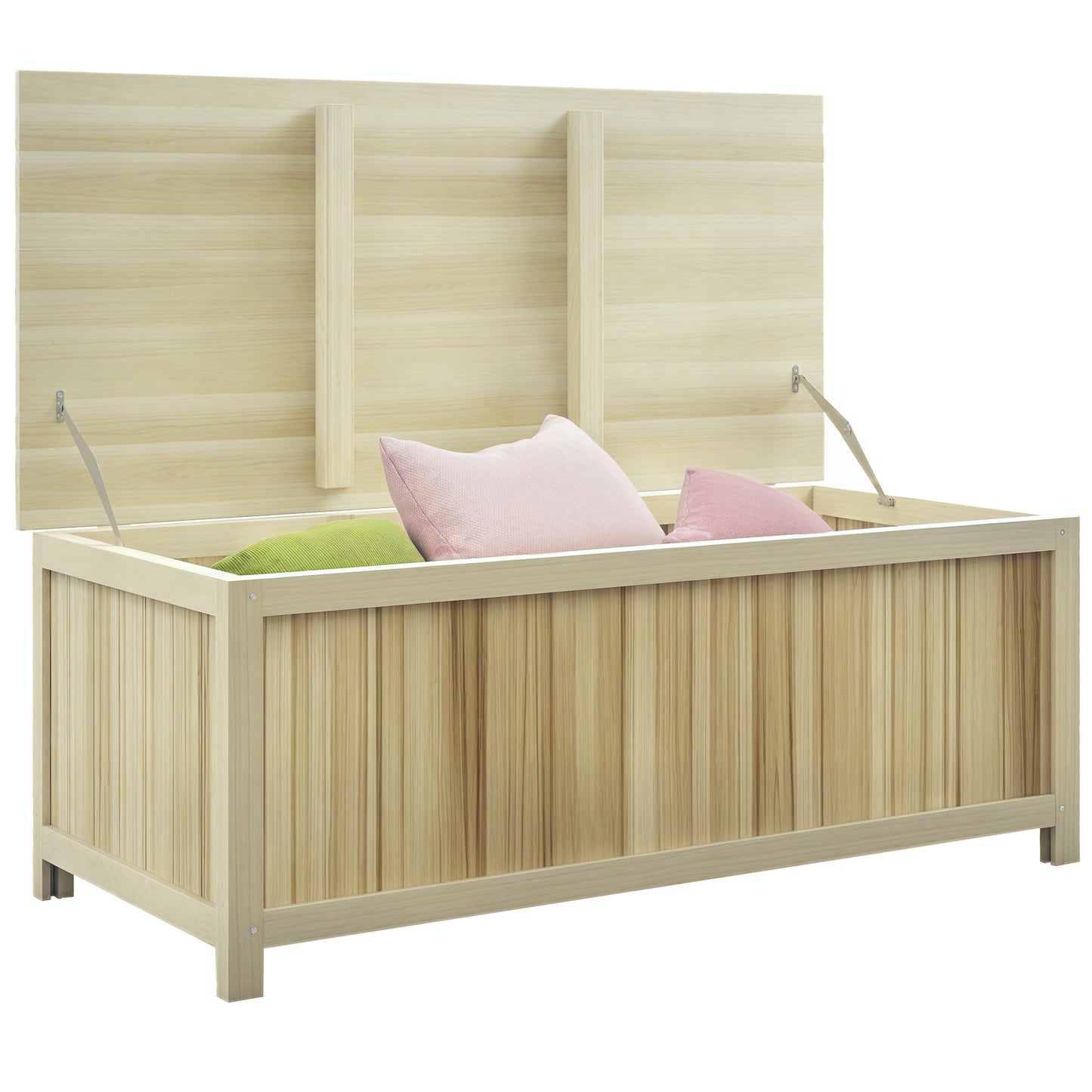 172 Litre Outdoor Storage Box, Wooden terrace Box, Natural