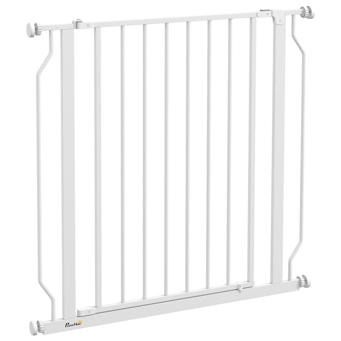 Extra Wide Dog Safety Gate, with Door Pressure, for Doorways, Hallways, Staircases - White