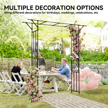 Garden Arch, Rose Arch, 180 x 40 x 215 cm, Black