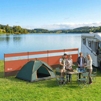 Camping Windbreaks with Clear Windows, 725 x 140cm, Orange