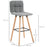 Bar stool Set of 2 Armless Button-Tufted Counter Height Bar Chairs with Wood Legs & Footrest, Grey