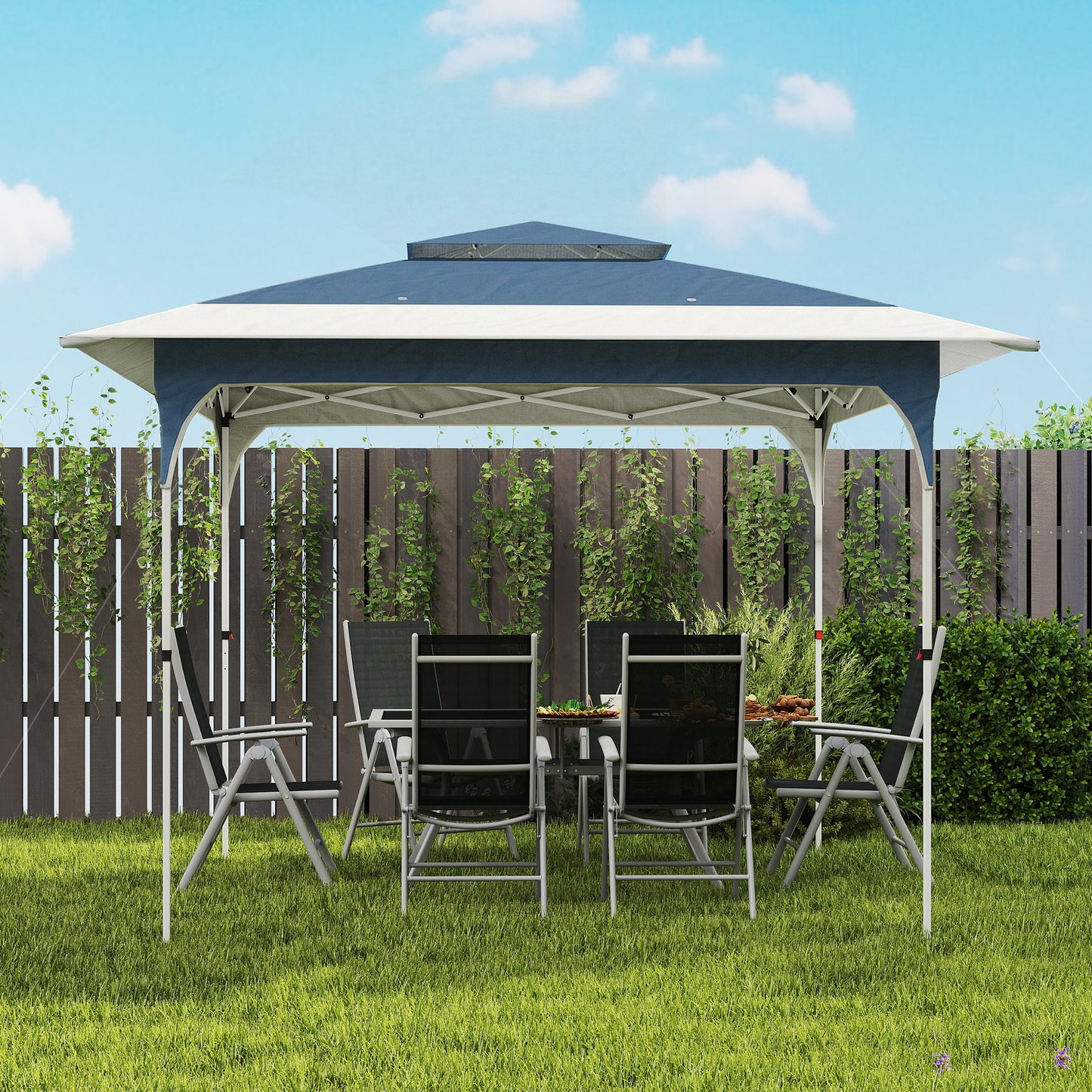 3.5 x 3.5 m Pop Up Gazebo, UPF50+ One-Touch Party Tent, Blue