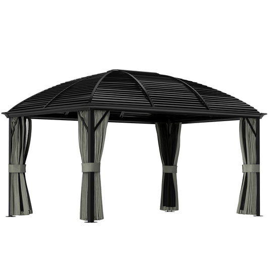3 x 4m Hardtop Gazebo Aluminium Garden Pavilion Dark Grey