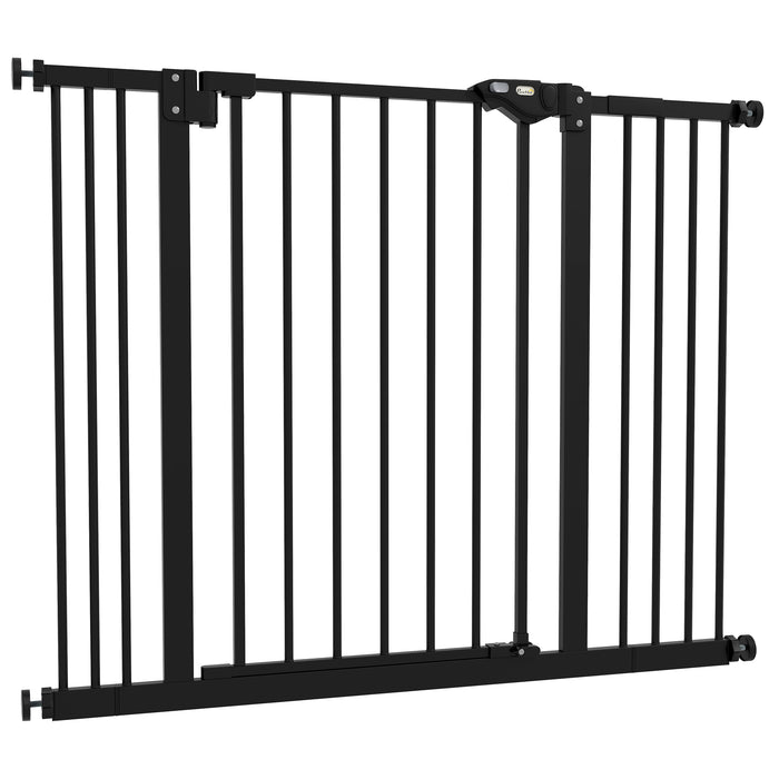 Metal 74-100cm Wide Adjustable Dog Gate Black