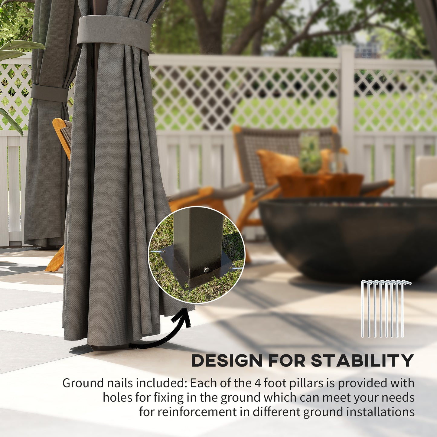 3.6x3(m) Hardtop Gazebo Garden Pavilion w/ Polycarbonate Roof, Grey