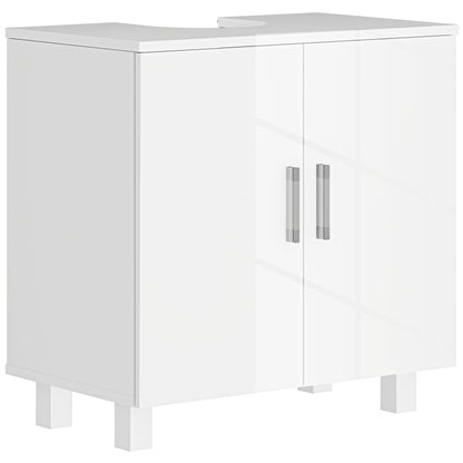 Freestanding Bathroom High Gloss Under Sink Cabinet, White