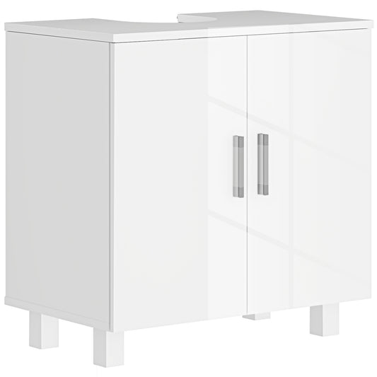 Freestanding Bathroom High Gloss Under Sink Cabinet, White
