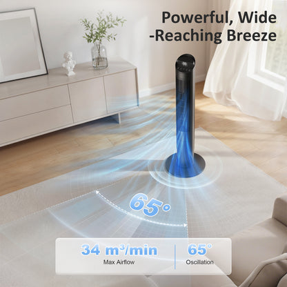 Tower Fan WiFi App Control 101.8 cm Black