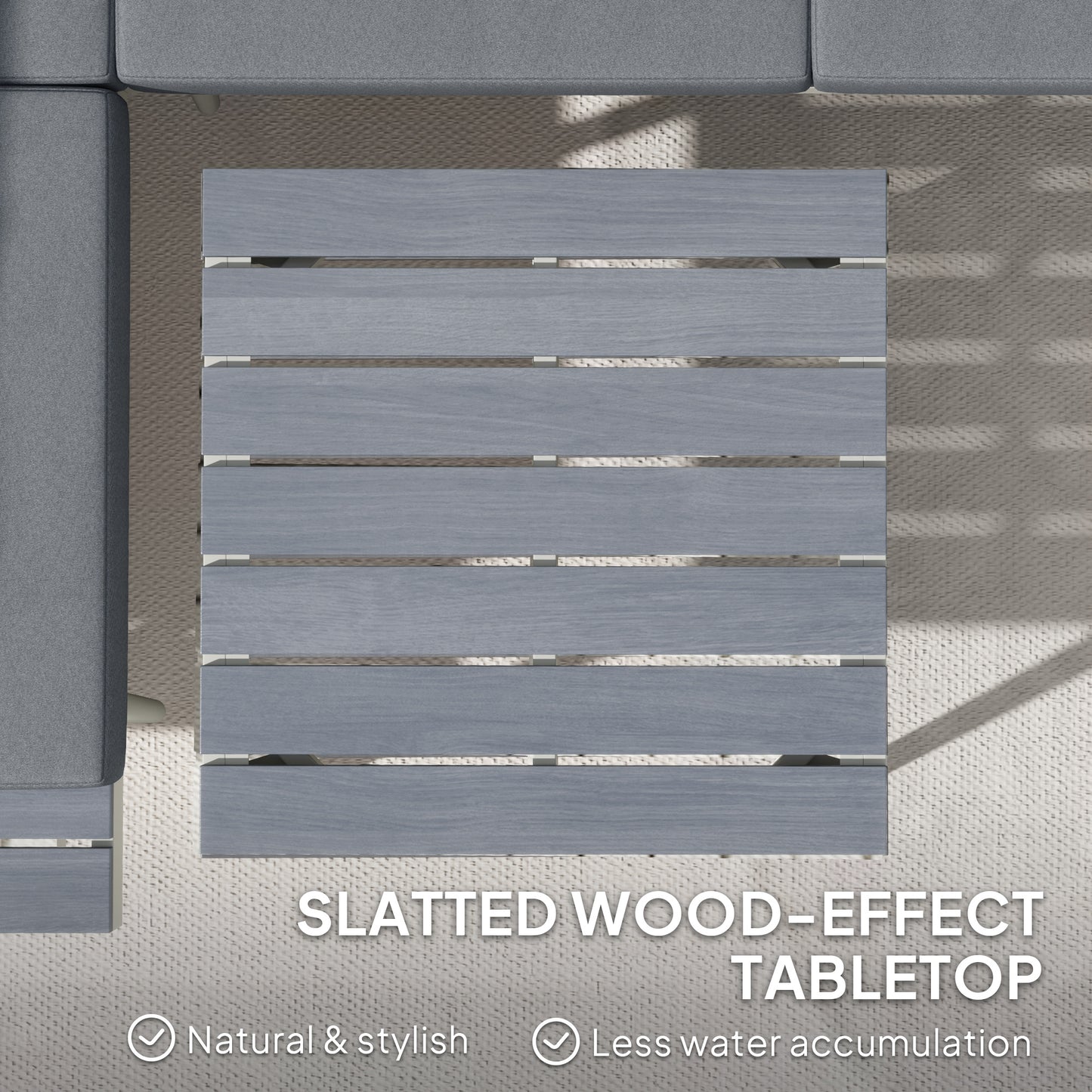 3 Piece Garden Furniture Set with 5-Level Adjustable Lounger, Grey