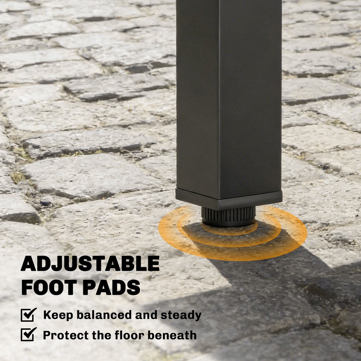 Expandable Patio Table for 4-6 People with Slatted Top, Black