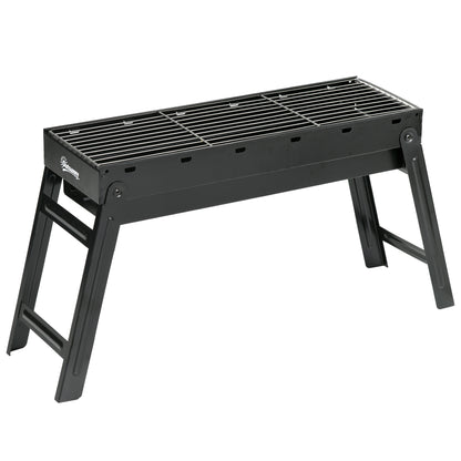 Portable Charcoal Grill with Pull-Out Charcoal Basin