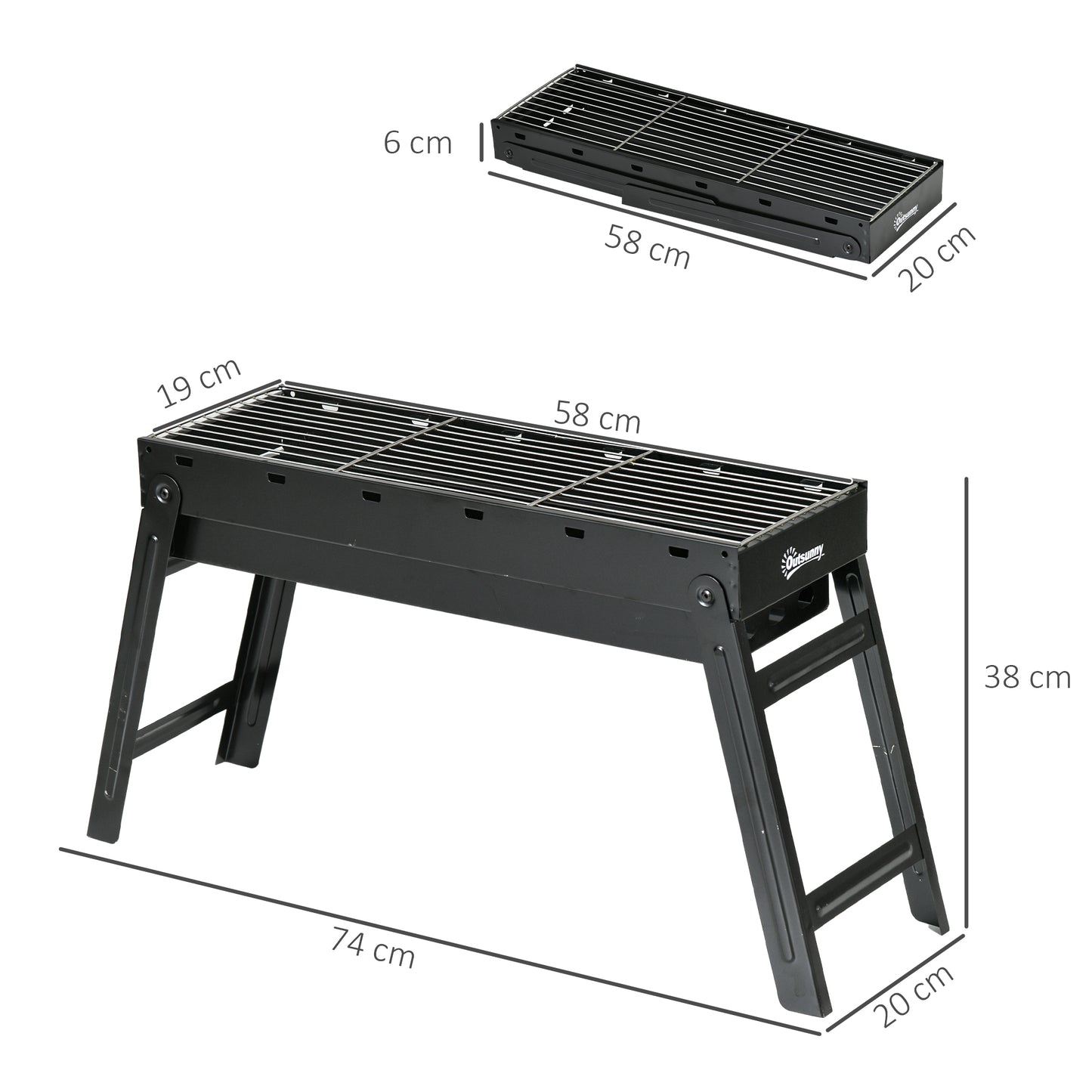 Portable Charcoal Grill with Pull-Out Charcoal Basin
