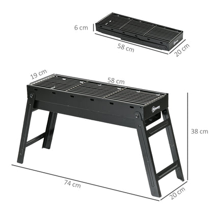 Portable Charcoal Grill with Pull-Out Charcoal Basin