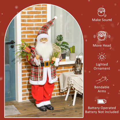 133cm Animated Santa Claus w/ Sound Activated Festive Music for Party