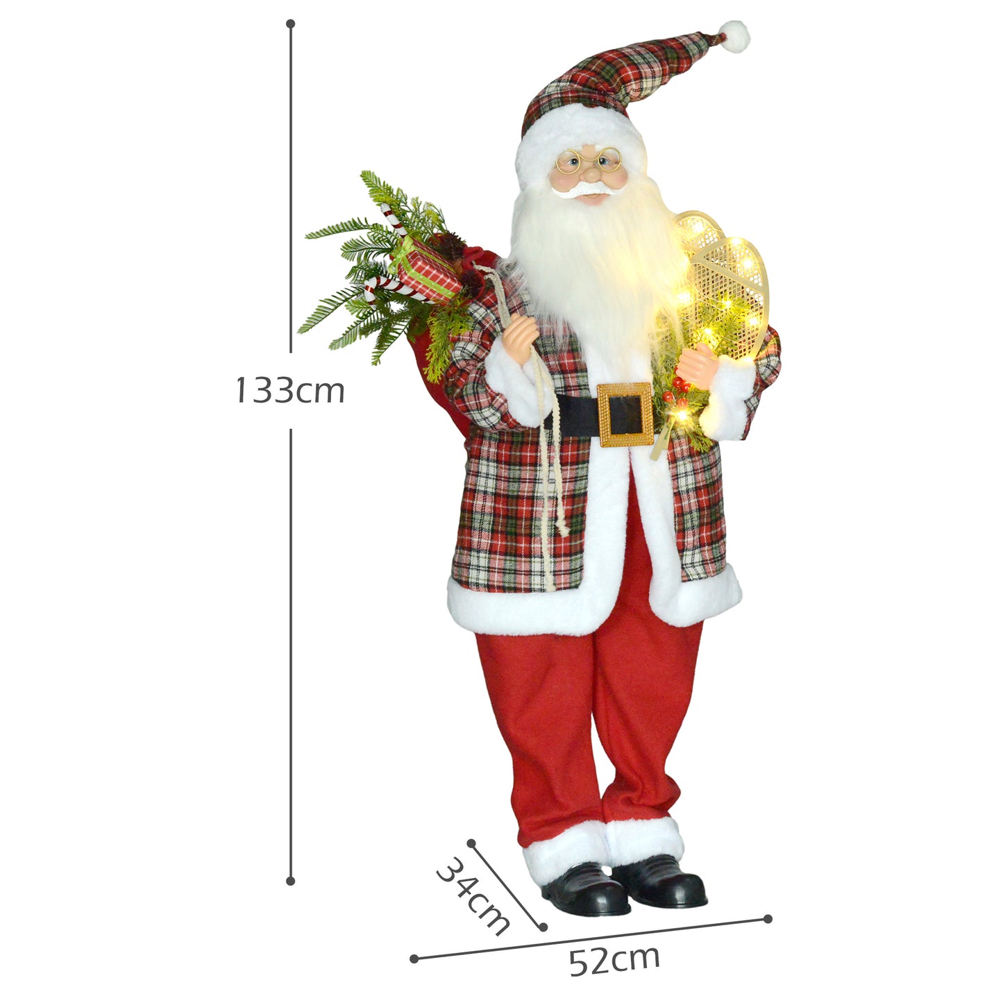 133cm Animated Santa Claus w/ Sound Activated Festive Music for Party