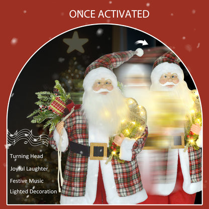 120cm Animated Santa Claus w/ Sound Activated Festive Music for Party