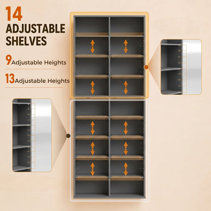 640 CD Storage Unit 360 DVD Storage Tower w/ 18 Compartments Grey
