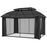 4 x 3m Aluminium Frame Hard Gazebo, with Accessories - Black