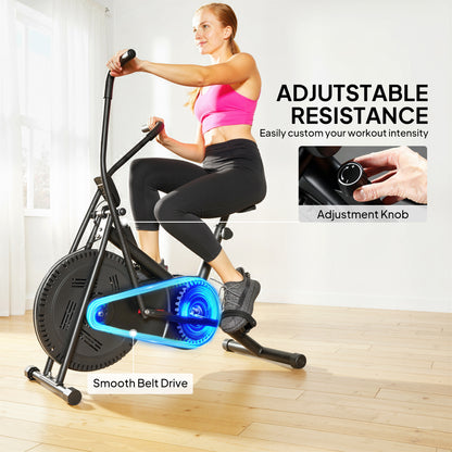 Exercise Bike with Adjustable Seat, LCD Display, Smooth Belt Drive