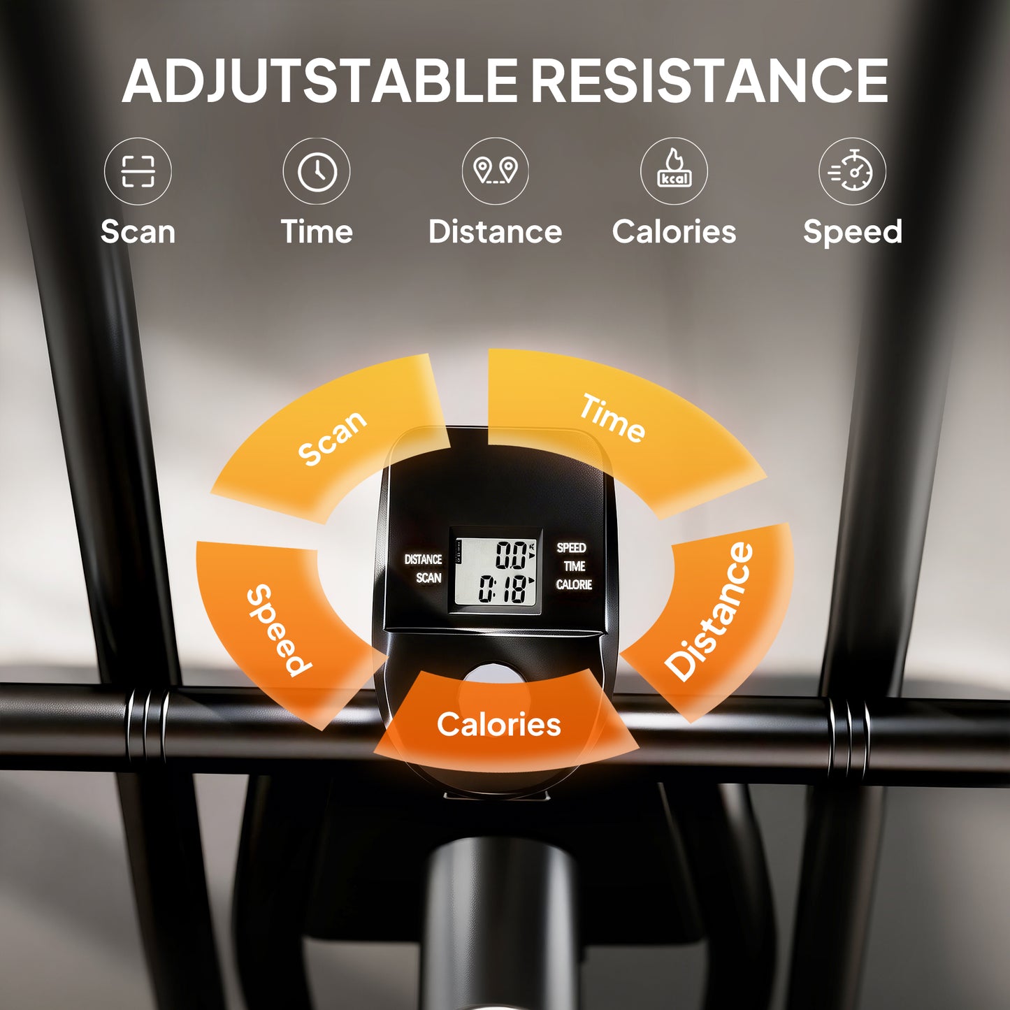 Exercise Bike with Adjustable Seat, LCD Display, Smooth Belt Drive