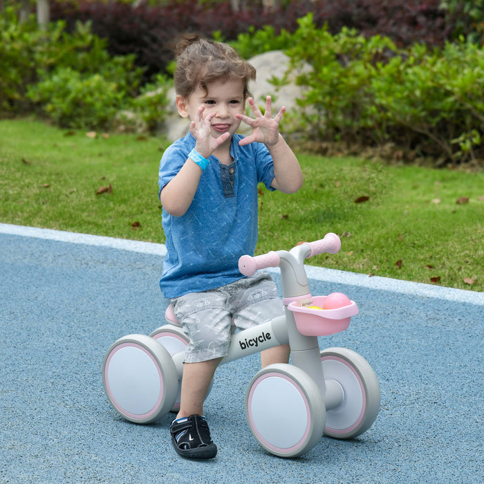 Kids Balance Bike for 1-3 Years Old with Adjustable Seat, Pink