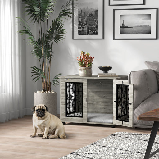 Dog Crate Furniture, End Table for Medium Dogs w/ Cushion
