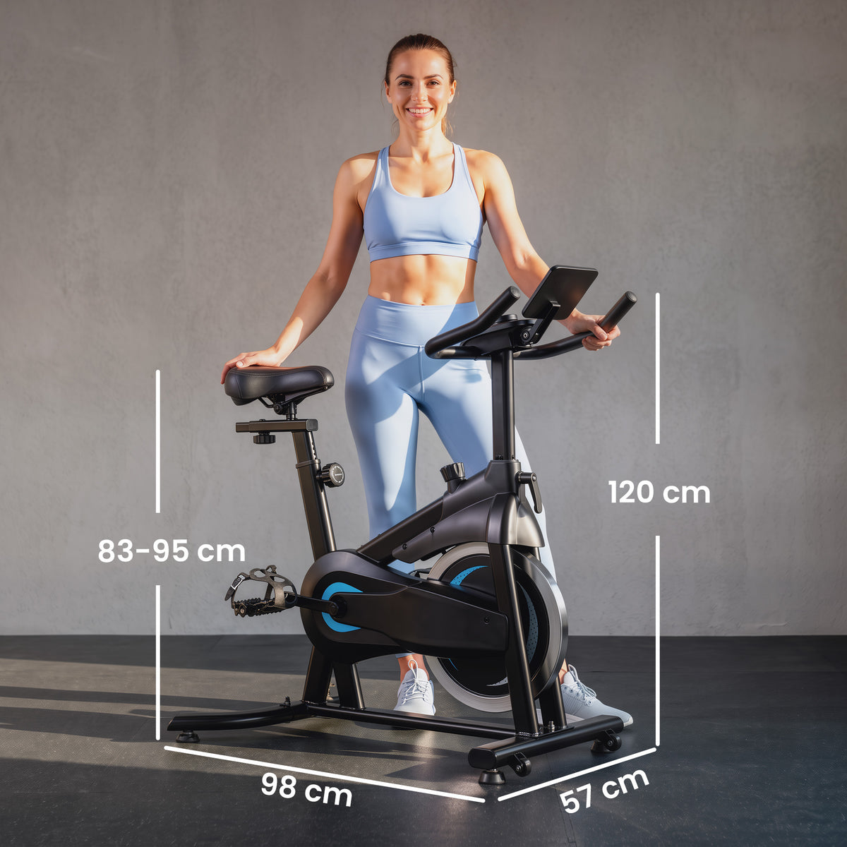 Magnetic Exercise Bike with 6kg Flywheel and Bluetooth App Connectivity - Black