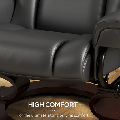 Massage Recliner Chair with Footstool and Adjustable Backrest, Black
