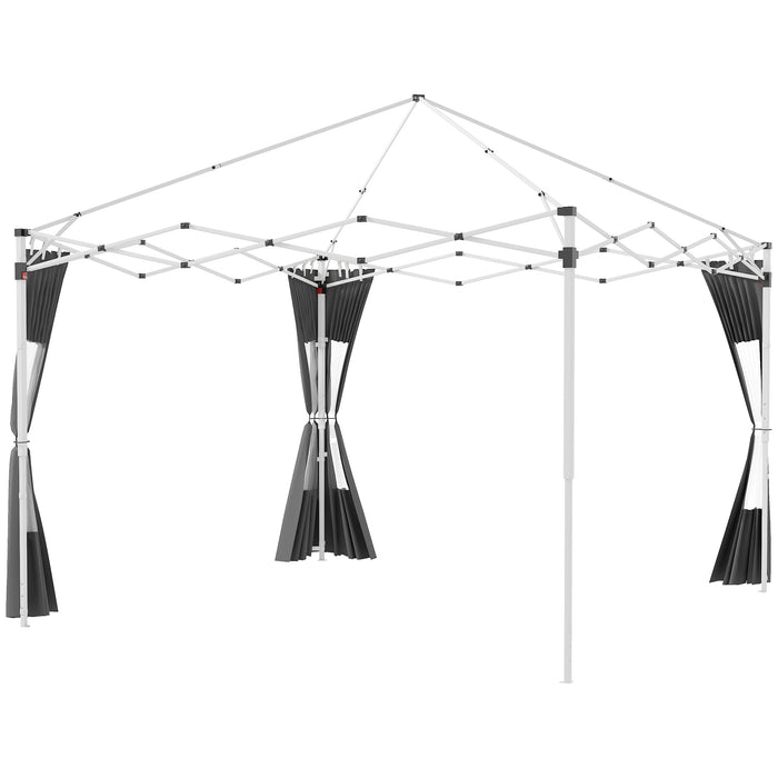 Gazebo Side Panels, 2 Pack Sides Replacement, for 3x3(m) or 3x6m Pop Up Gazebo, with Doors and Windows, Grey