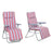 Set of 2 Garden Sun Lounger Outdoor Reclining Seat Cushioned Seat Foldable Adjustable Recliner Red and White