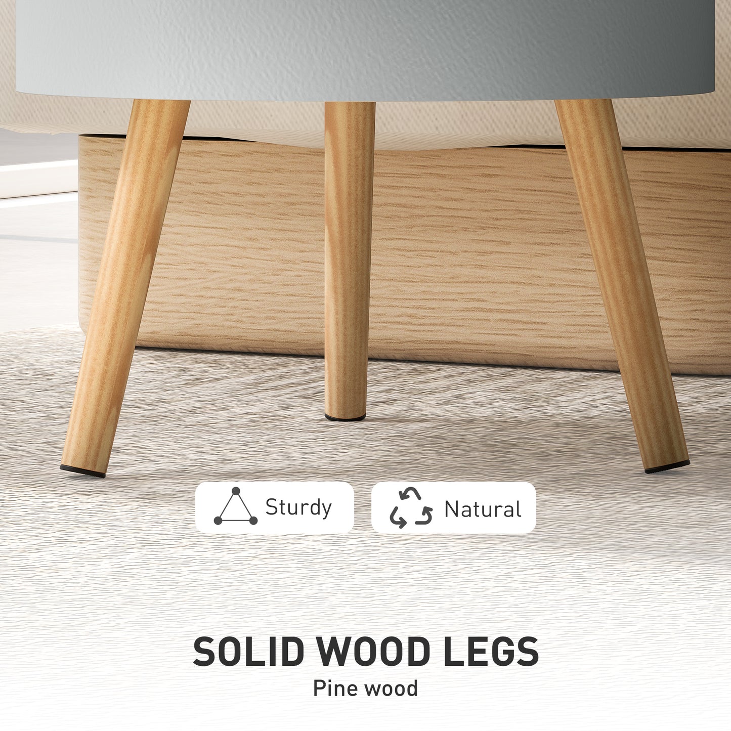 Side Coffee Table End Desk Night Stand w/ Detachable Tray, Grey