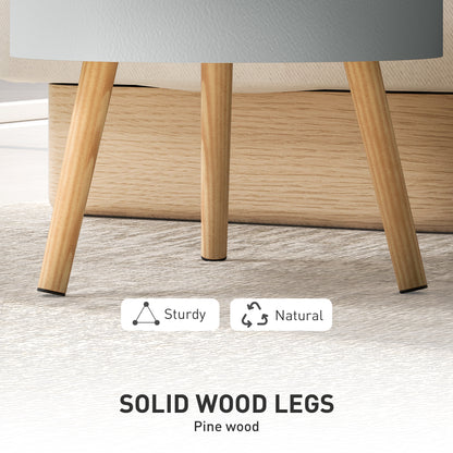 Side Coffee Table End Desk Night Stand w/ Detachable Tray, Grey