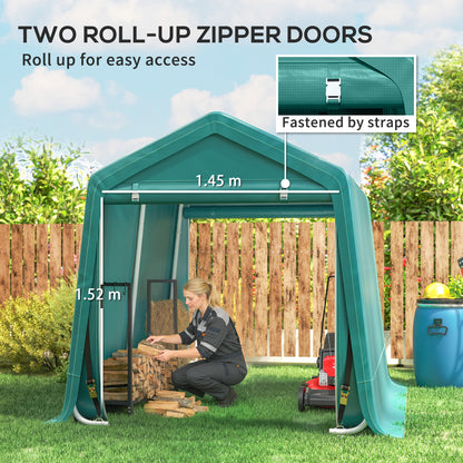 Outdoor Garden Storage Shed Waterproof Bike Tent  w/ Zipper Doors