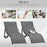 Set of 2 S-shaped Foldable Lounge Chair Sun Lounger Reclining Outdoor Chair for Patio Beach Garden Grey