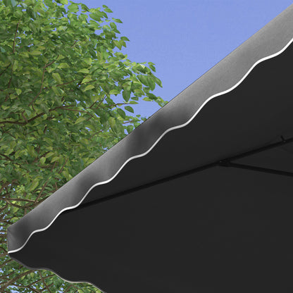 2.5m Square Double Top Garden Parasol Cantilever Umbrella with Ruffles, Grey