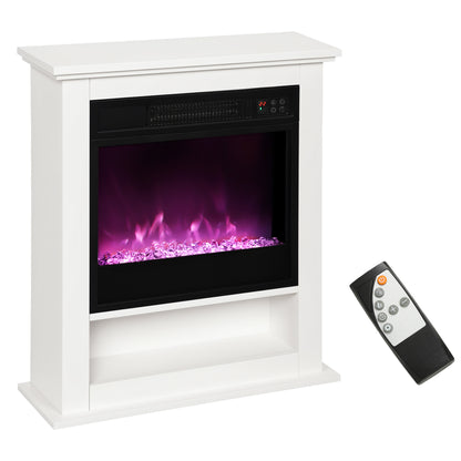 1800W White Electric Fire with Remote & Timer for Living Room