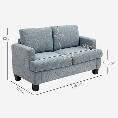 138 cm Chenille Fabric Loveseat Sofa with S-springs, Light Grey