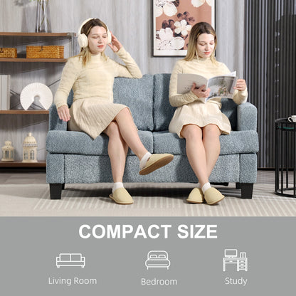 138 cm Chenille Fabric Loveseat Sofa with S-springs, Light Grey