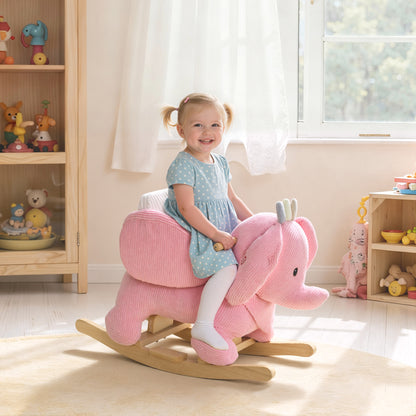 Kids Rocking Horse, Baby Ride on Rocker with Safety Belt, Pink