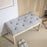 End of Bed Bench Tufted Upholstered Foot Stool, Light Grey