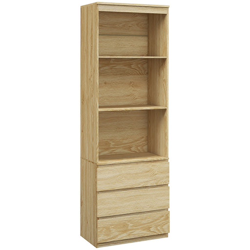 180cm Tall Bookshelf Free Standing Storage Shelf Unit with Storage Oak