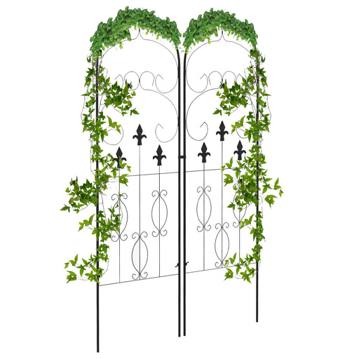 Metal Trellis Set of 2, Garden Trellis for Climbing Plants Support Frames, Scrolls Design