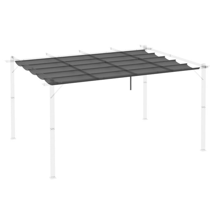 Retractable Pergola Shade Cover, Replacement Canopy for 4 x 3 (m) Pergola, Retractable Roof, Grey