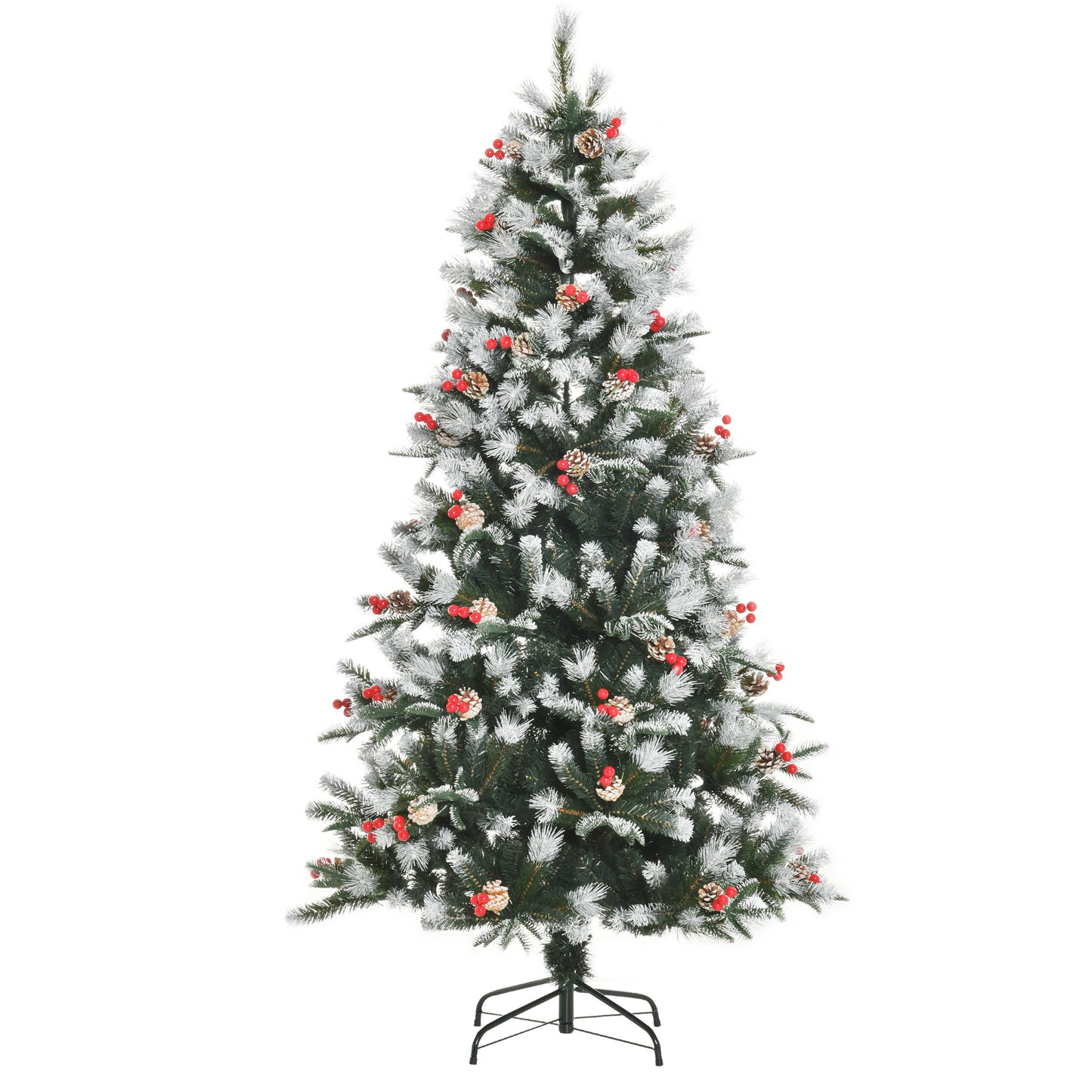 6FT Artificial Snow Dipped Christmas Tree Xmas Holiday Pencil Tree Green