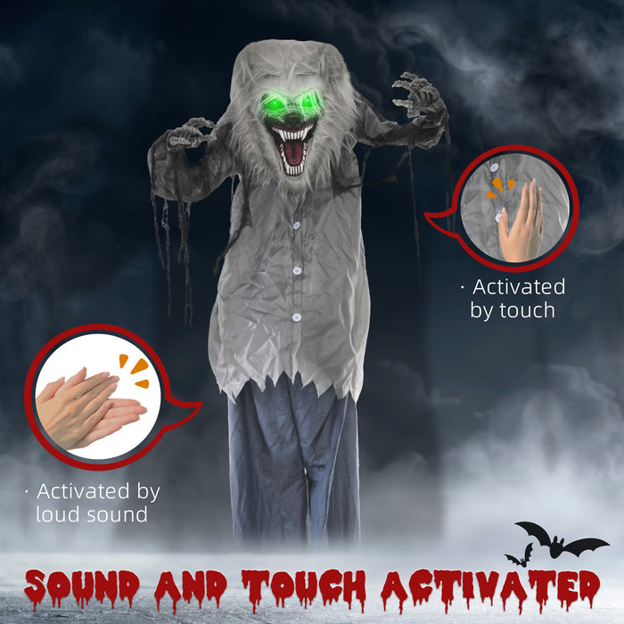 Halloween Skeleton Werewolf Animatronic Prop with Light Up Eyes