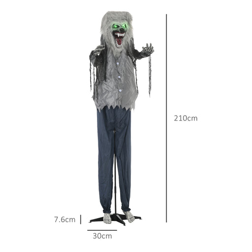 Halloween Skeleton Werewolf Animatronic Prop with Light Up Eyes