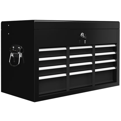 Lockable Metal Tool Chest w/ 6 Drawer, Ball Bearing Runners, Black