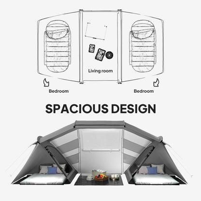 4-6 Persons Camping Tent Dome Family Travel Group Hiking Room Fishing