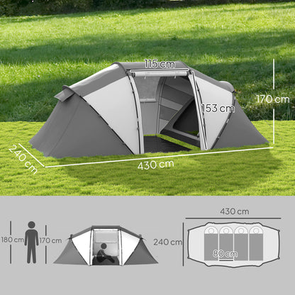 4-6 Persons Camping Tent Dome Family Travel Group Hiking Room Fishing